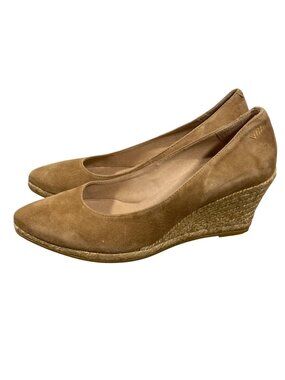 Viscata Barcelona Tan Suede leather Wedge Espadrille Shoes neutral EU 39